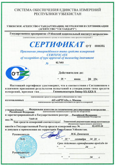 Сертификат об утверждении типа 02 Сертификат об утверждении типа 02